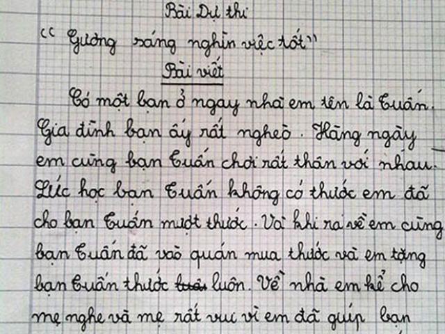 Giáo dục - du học - Cậu nhóc lớp 4 làm văn kể về chính mình, tự nhận là "gương sáng nghìn việc tốt" khiến dân mạng cười ngất