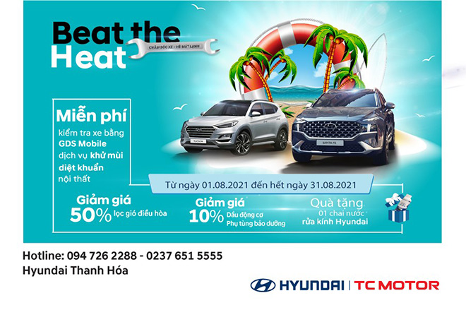 Hyundai Thanh Hóa khuyến mãi dịch vụ tháng 8 - “Chăm sóc xe – Hè mát lạnh” - 1