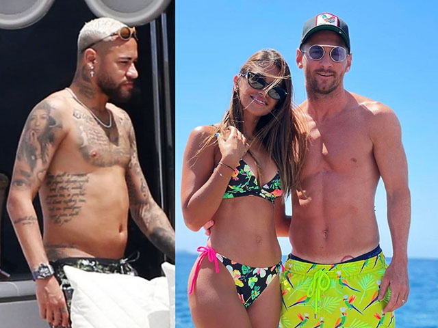 Bóng đá - Neymar lộ thân hình bụng mỡ ôm ấp tình cũ, Messi "thất nghiệp" khoe cơ thể săn chắc