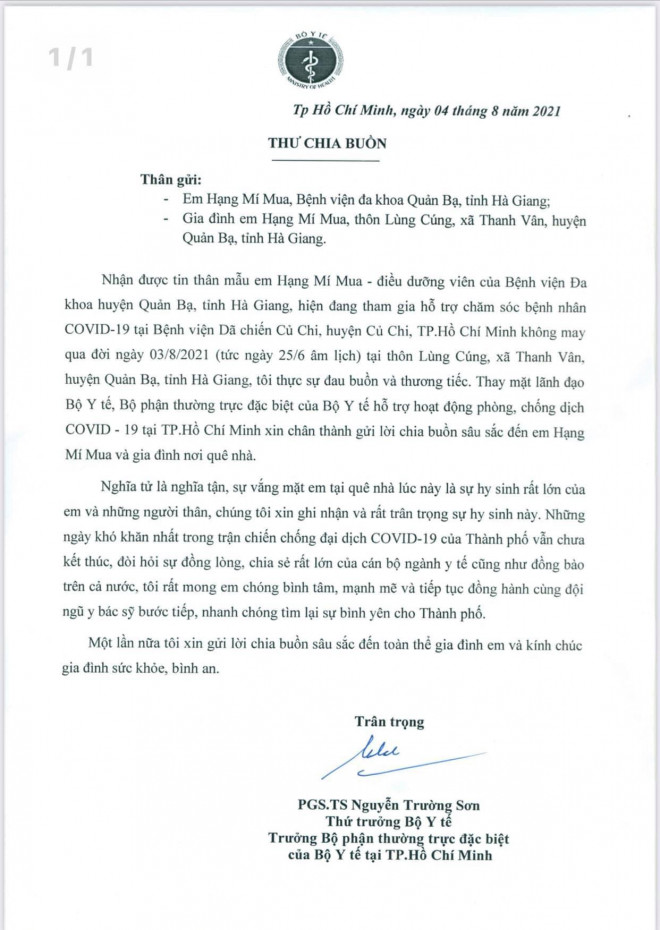 Xúc động lá thư của Thứ trưởng Bộ Y tế gửi điều dưỡng chống dịch không thể về chịu tang mẹ - 4