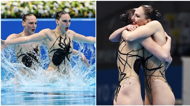 Trang phục dễ gây nhìn nhầm của cặp đôi bơi biểu diễn đoàn Nga