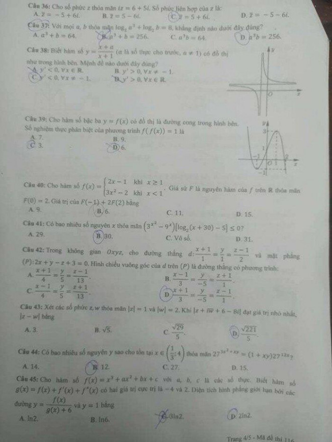 Đề thi, đáp án môn Toán tốt nghiệp THPT 2021 đợt 2 - 12