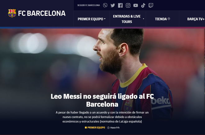 Barcelona thông báo chính thức chia tay Messi