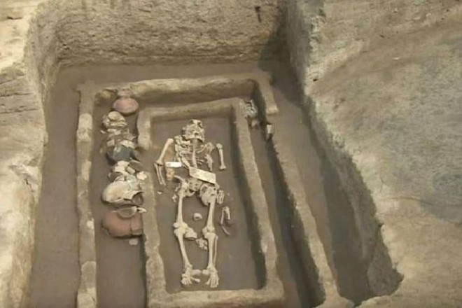 Bộ hài cốt niên đại 5.000 năm được tìm thấy ở Sơn Đông, Trung Quốc.