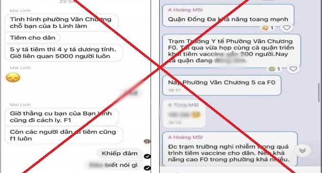 Thông tin đăng tải sai sự thật gây hoang mang