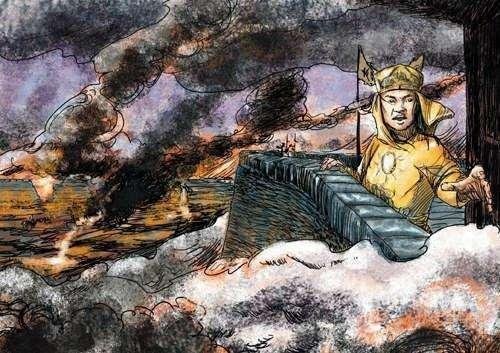 Kinh đô thất thủ, Hồng Thiên Quý Phúc được đưa đi trốn (tranh minh họa)