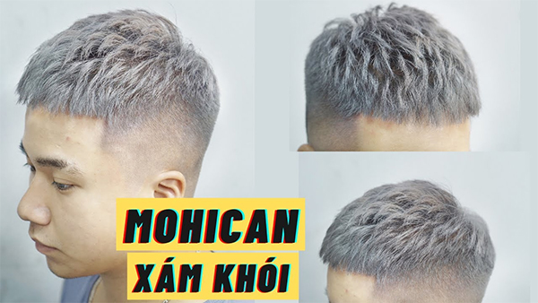 Tóc mohican màu xám khói