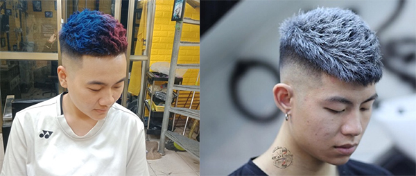 Tóc mohican nhuộm màu xanh rêu