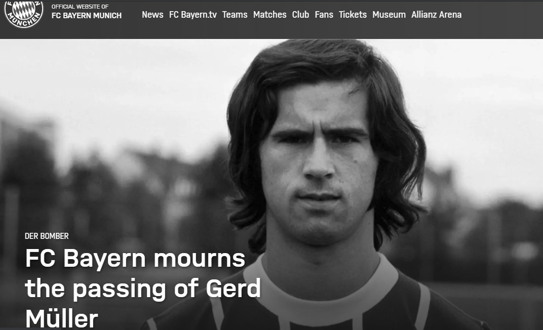 Thông tin trên trang chủ Bayern Munich