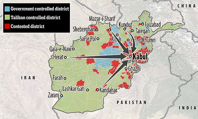 Taliban tấn công thủ đô Kabul từ mọi hướng.