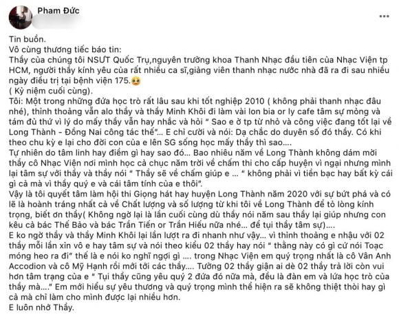 Mỹ Tâm khóc nghẹn, loạt sao Việt nói lời tiễn biệt "người cha thứ hai" - 6