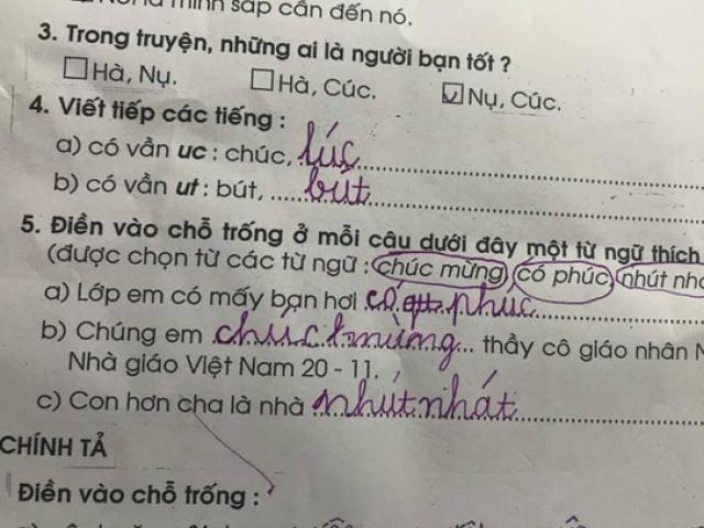 Giáo dục - du học - Giáo viên "đứng hình" vì bài tập điền từ vào chỗ trống, dân mạng lại khen quá "hợp lý"