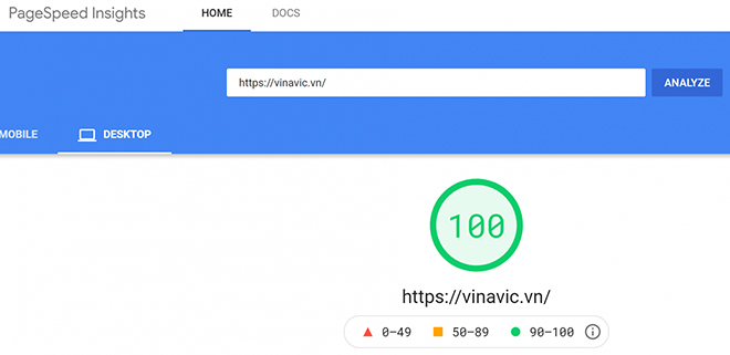 Tiêu chuẩn kỹ thuật của Delectech khá cao như speed, CLS, FCP