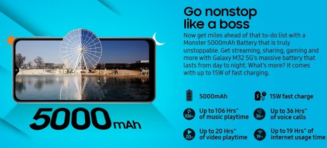 Ra mắt Galaxy M32 5G với pin “trâu” 5000 mAh, giá từ 6,3 triệu - 5