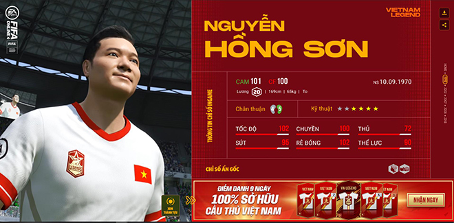 Các huyền thoại bóng đá Việt Nam bất ngờ xuất hiện trong FIFA Online 4 - 2
