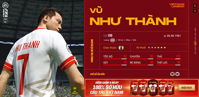 Các huyền thoại bóng đá Việt Nam bất ngờ xuất hiện trong FIFA Online 4 - 4