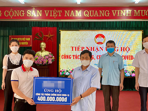 Anh Nguyễn Tuấn Anh vừa ủng hộ quỹ phòng chống dịch Covid tỉnh Thái Nguyên