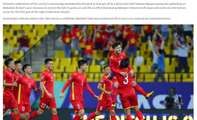 AFC dành lời khen ngợi cho các tuyển thủ Việt Nam