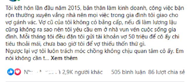 Mỗi tháng đưa 50 triệu vợ vẫn một mực ly hôn, 3 năm sau anh mới biết lý do thực sự - 1