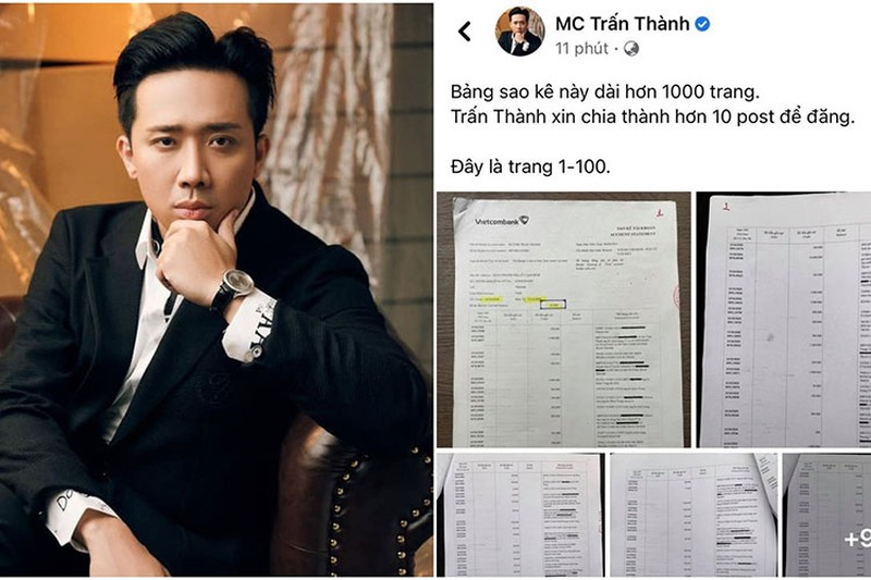 Trấn Thành tung 1.000 trang sao kê và nhanh chóng "gây bão" trên MXH