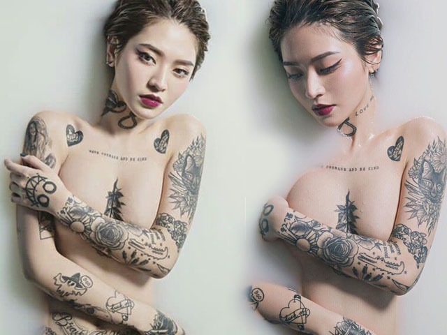 Làm đẹp - 2 "hot girl xăm trổ" Hàn Quốc siêu gợi cảm vì "phủ mực" ở vị trí nữ tính nhất