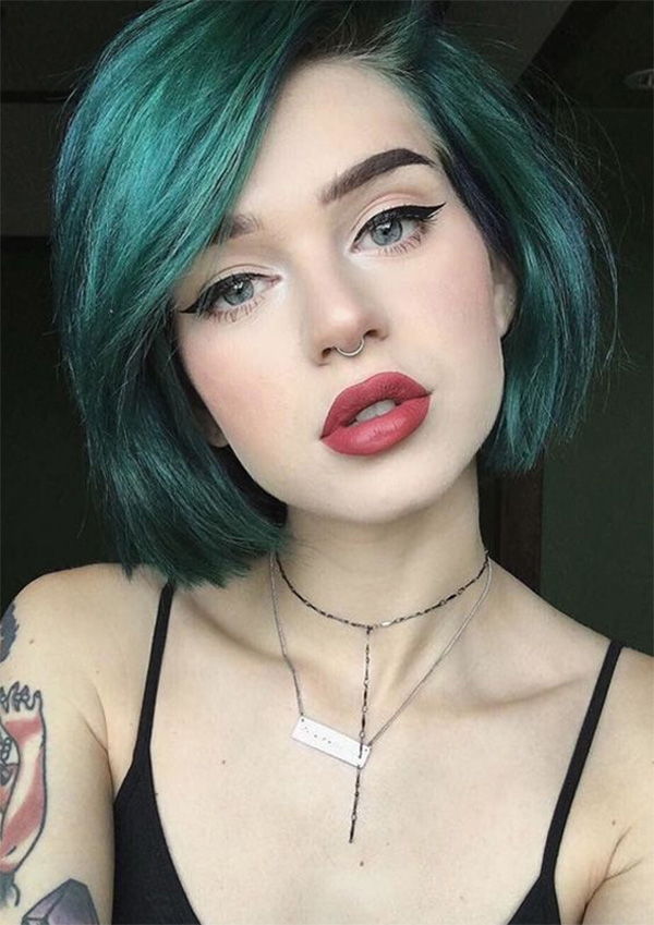 Top 10 màu tóc xanh rêu đẹp cá tính ấn tượng hot nhất hiện nay - 5