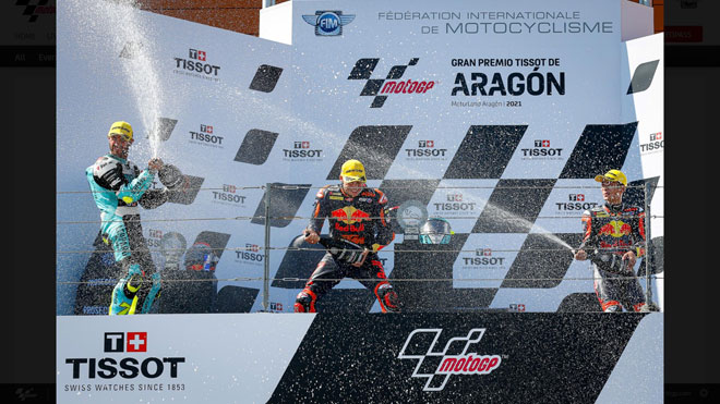 Foggia cùng bộ đôi của Red Bull KTM Tech3 ăn mừng podium tại Aragon