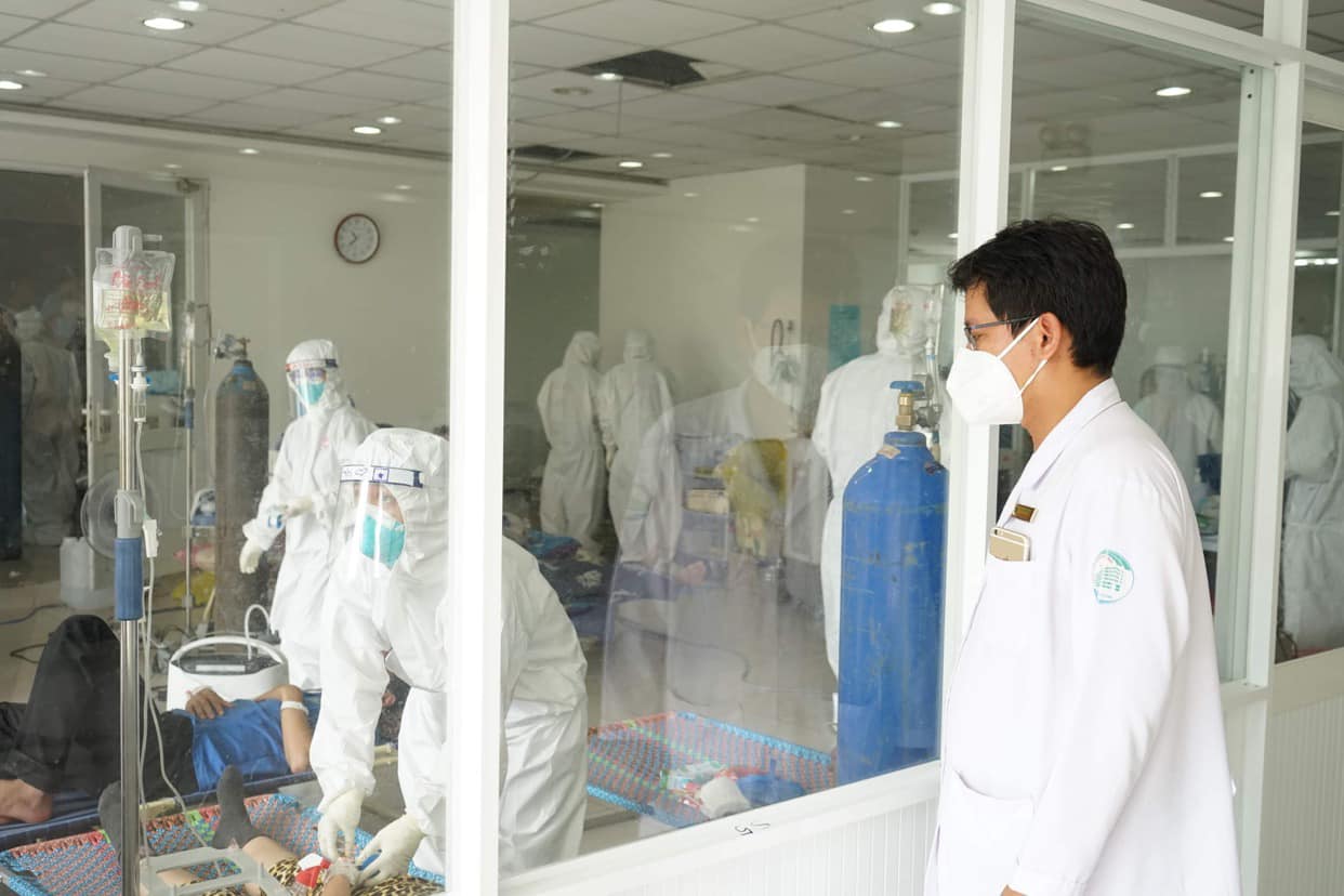 Khu vực điều trị bệnh nhân COVID-19 chuyển nặng.