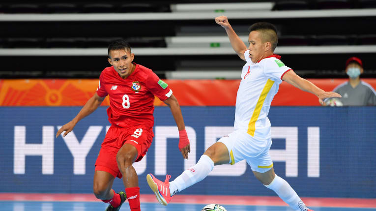 Đội tuyển Futsal Việt Nam có trận quyết đấu với Futsal Panama ở lượt trận thứ 2, bảng D, vòng bảng Futsal World Cup 2021 hôm 16/9. Ảnh: AFC