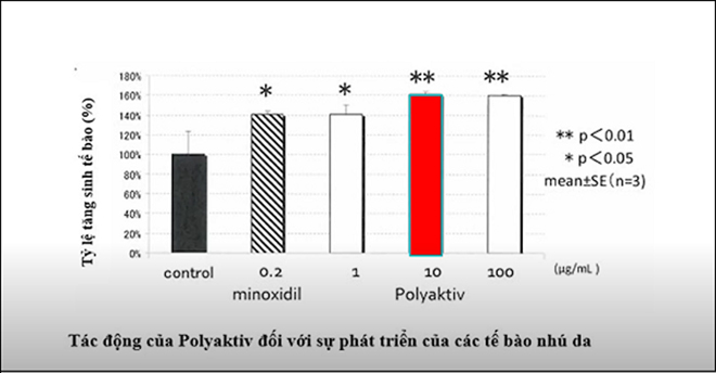 Nghiên cứu về “Tác dụng của Polyaktiv đối với tóc” được thực hiện bởi Tập đoàn Ozyra Oil & Fat Chemical vào tháng 5 năm 2019
