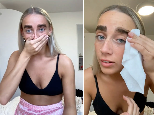 Bạn trẻ - Cuộc sống - Clip: Cô gái nhuộm lông mày nhận cái kết dở khóc dở cười