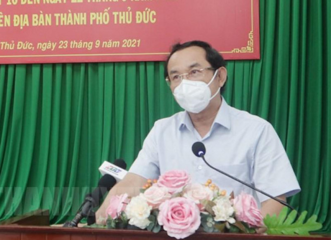 Bí thư Thànhh uỷ TP.HCM Nguyễn Văn Nên phát biểu tại buổi làm việc. Ảnh: Web Thành uỷ TP.HCM