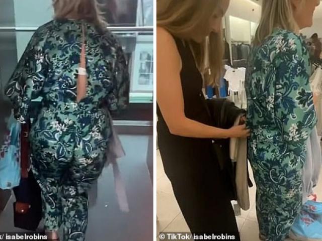 Bạn trẻ - Cuộc sống - Clip: Bi hài người phụ nữ “mắc kẹt” trong bộ đồ áo liền quần