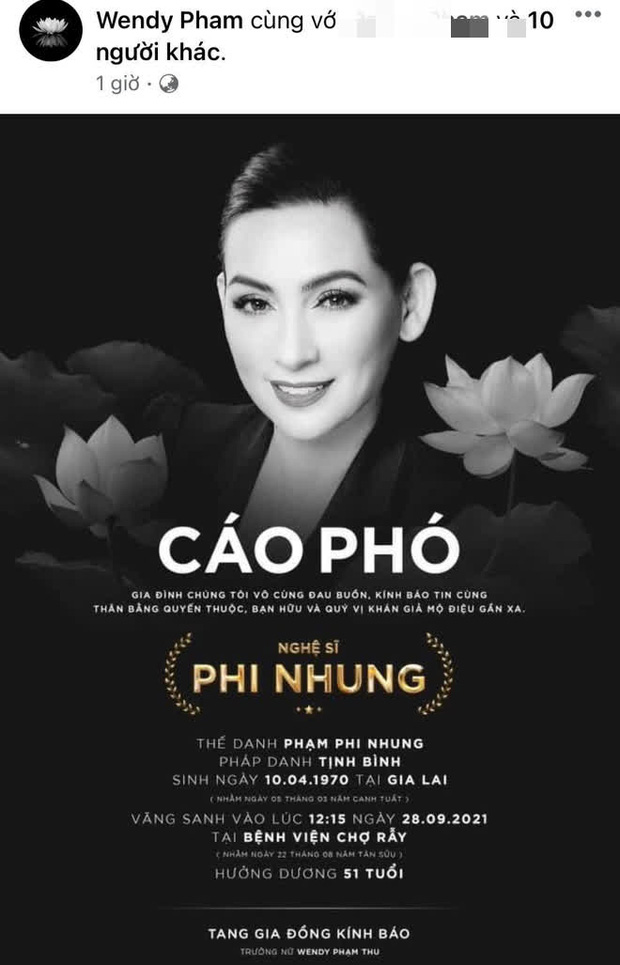 Con gái ruột Phi Nhung thông báo cáo phó