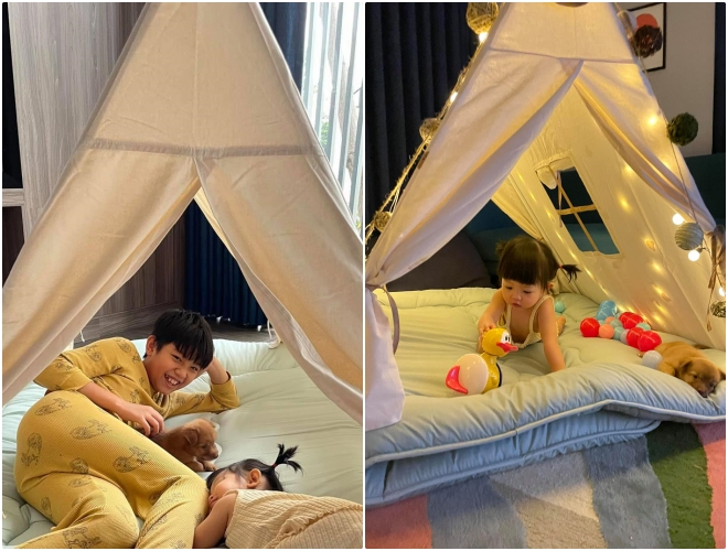 Bên trong biệt thự triệu đô của Cường đô la, phòng khách thành khu cắm trại - 1