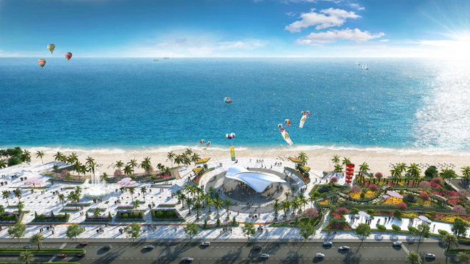 View quảng trường Bảo Ninh nhìn từ Dolce Penisola.