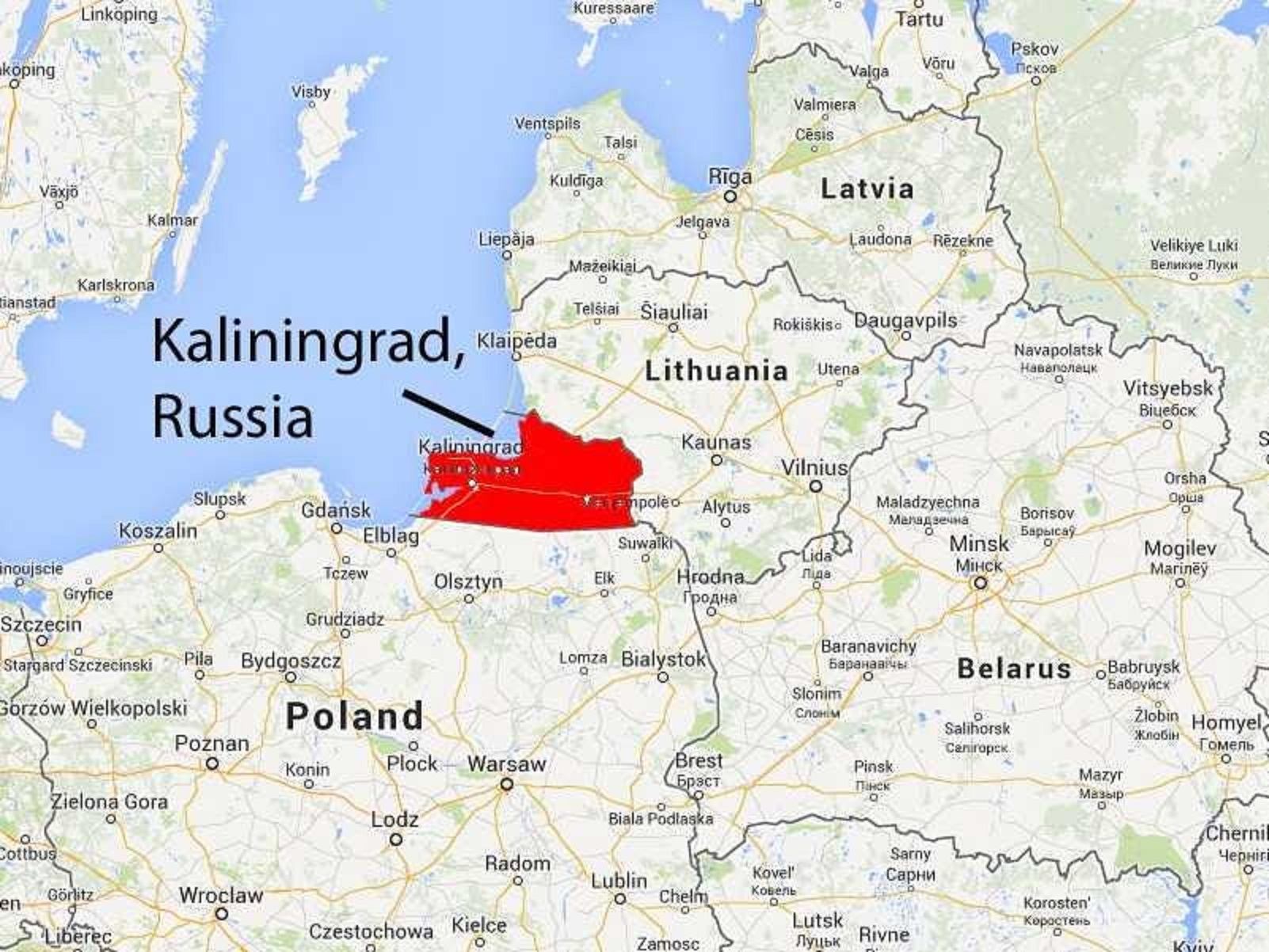 Kaliningrad – vùng lãnh thổ tách biệt giáp biển Baltic của&nbsp;Nga (ảnh: RT)