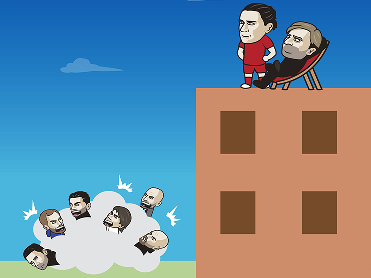 Tranh vui - Ảnh chế: Klopp thảnh thơi "quan đấu" các đối thủ "chạy đua vũ trang"