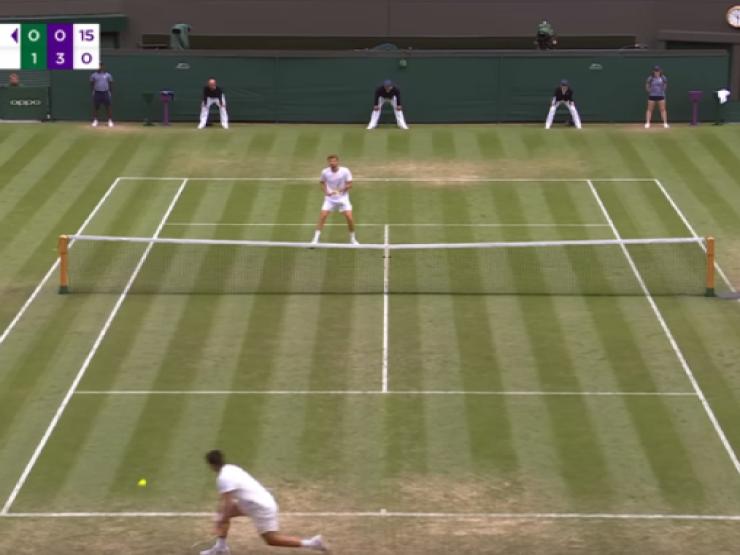 Thể thao - Clip nóng Wimbledon: Alcaraz vừa đánh vừa "dạy" đối thủ cách lốp bóng