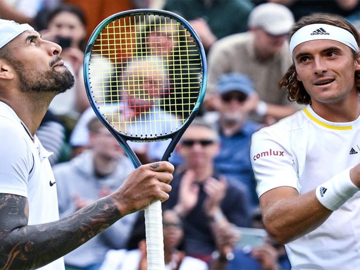 Video tennis Kyrgios - Tsitsipas: Cả giận mất khôn, thua ngược đau đớn (Vòng 3 Wimbledon)