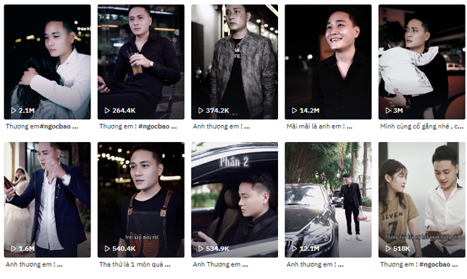 Mỗi&nbsp; clip Tik Tok của Ngọc Bảo được đăng tải đều thu hút rất nhiều lượt xem (Ảnh chụp ngày 05/07/2022)