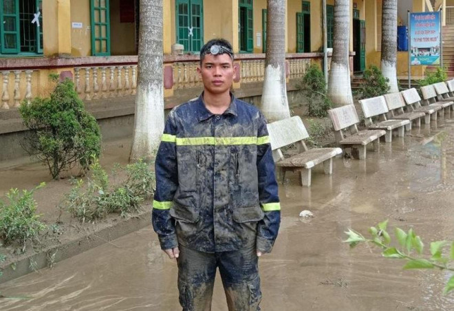 Binh nhì Quan Ngọc Hoàng, chiến sĩ nghĩa vụ thuộc Phòng Cảnh sát Phòng cháy, chữa cháy và cứu nạn, cứu hộ Công an tỉnh Tuyên Quang. Ảnh: CA
