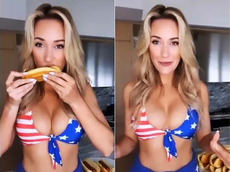 Thể thao - Mỹ nhân Golf "gợi cảm nhất thế giới" mặc bikini ăn xúc xích thu hút triệu lượt xem