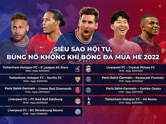 Next Sports sở hữu bản quyền 9 trận giao hữu với các ngôi sao thế giới hot nhất hè 2022 - 2