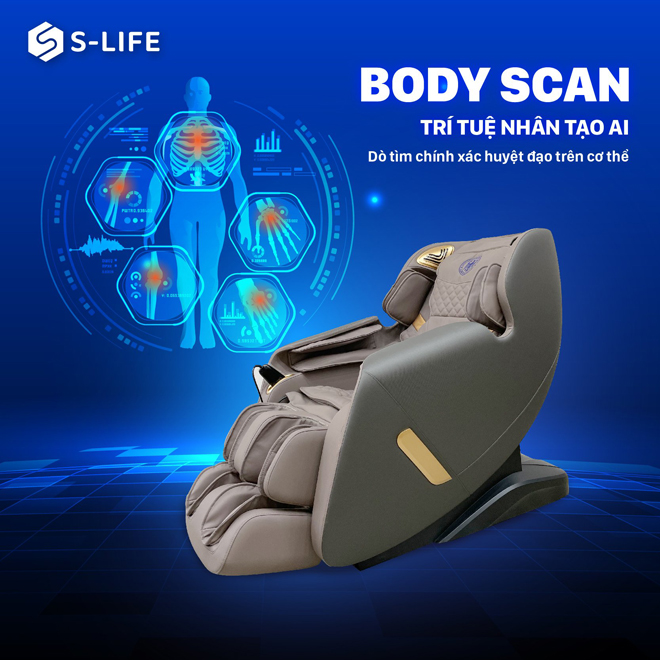 Ghế massage S-lux SM118 sử dụng công nghệ Body Scan để tối ưu trải nghiệm người dùng