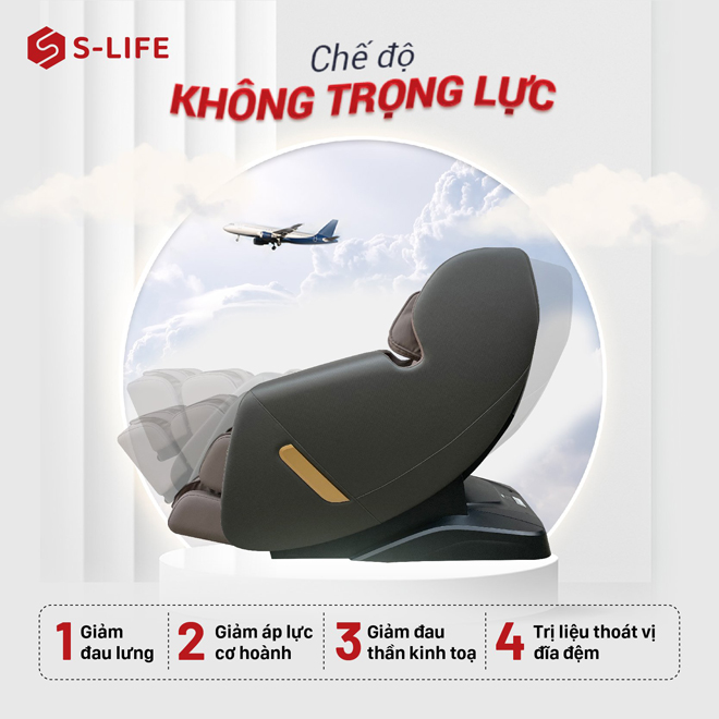 Ghế massage S-lux SM118 được trang bị công nghệ không trọng lực tiên tiến