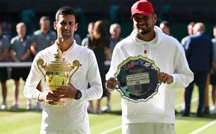 Novak Djokovic thắng ngược Nick Kyrgios để lần thứ 7 đăng quang Wimbledon&nbsp;