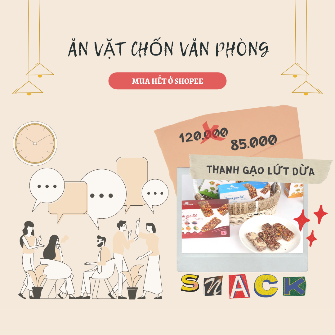 Thanh gạo lứt ngũ cốc dừa giòn Nong Lam Food hiện giảm 29% chỉ còn 85.000 đồng trên Shopee.