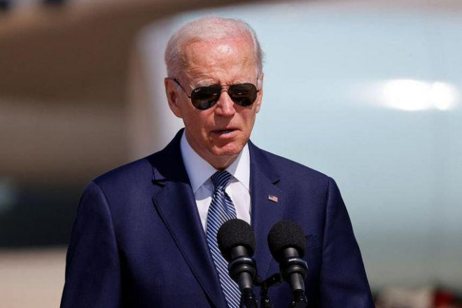 Tổng thống Mỹ Joe Biden phát biểu tại Sân bay Quốc tế Ben Gurion ở Lod, gần Tel Aviv, Israel, vào ngày 13-7. Ảnh: Reuters
