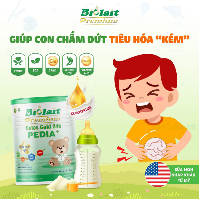 Biolait Premium Colos Gold 24H PEDIA +: Chứa đựng những đại dưỡng chất giúp trẻ phát triển đạt chuẩn - 1